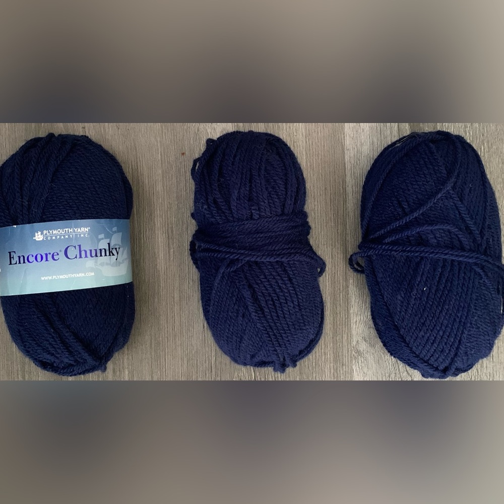 Plymouth Encore Chunky Yarn- Navy-2 Skeins left